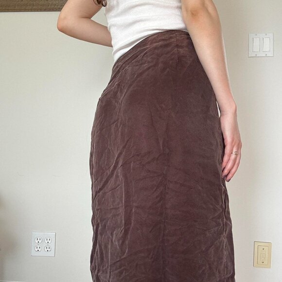 Vintage Brown Wrap Style Skirt - Picture 4 of 8